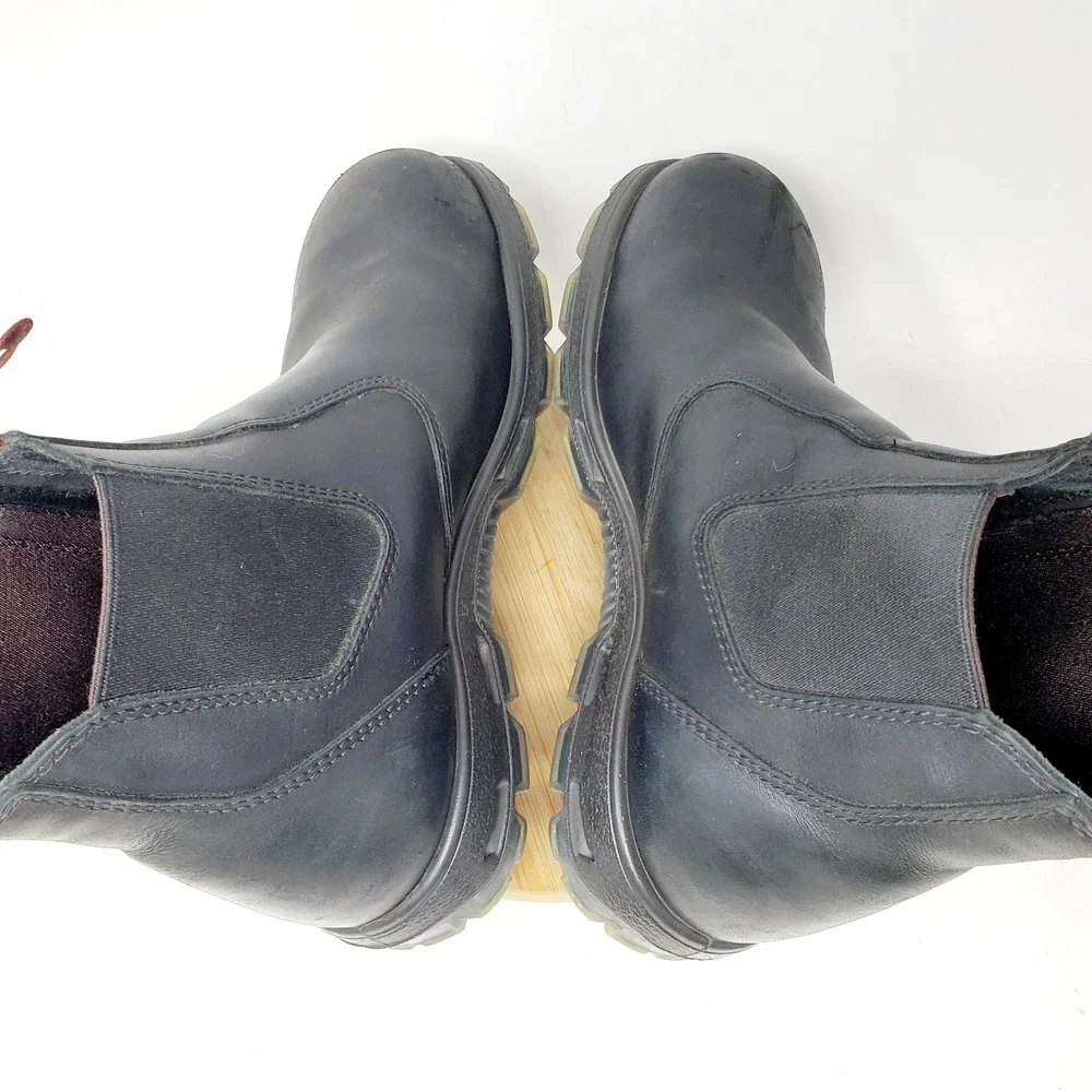 Redback Boots Mens 12 Chelsea Black Leather Safety Toe Work Casual Shoes